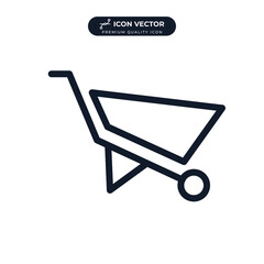 Handcart or Wheelbarrow icon symbol template for graphic and web design collection logo vector illustration