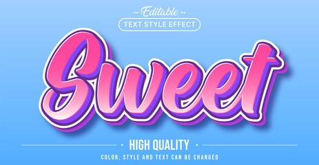 Editable text style effect - Sweet text style theme.