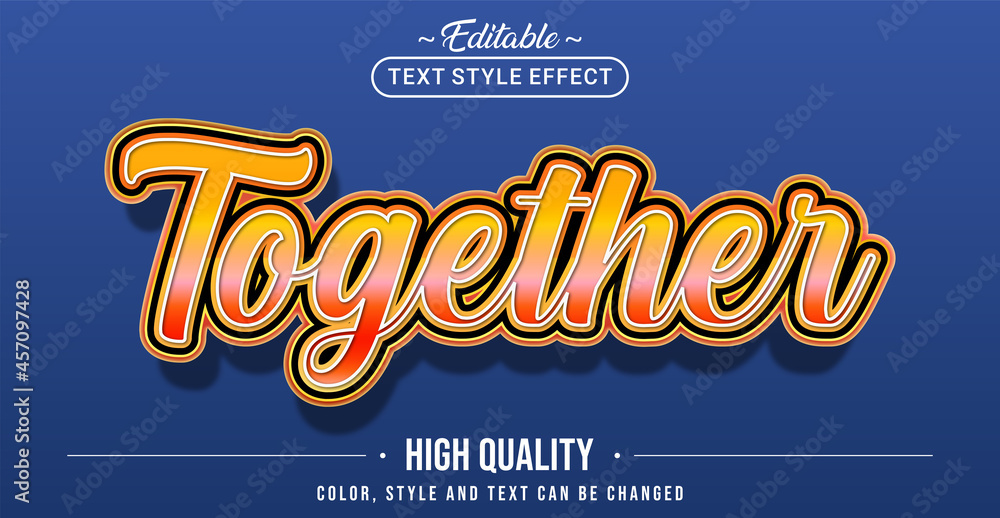 Poster Editable text style effect - Together text style theme.