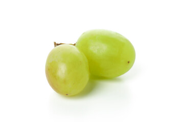 Green ripe grape isolated on white background