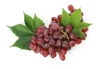 Red ripe grape isolated on white background