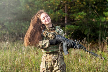 Fototapeta premium Female serviceman