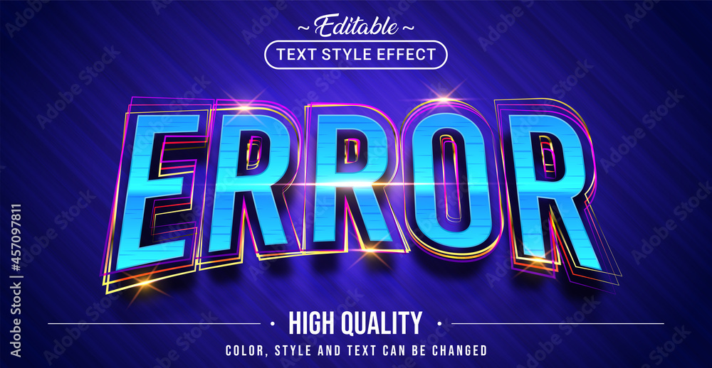 Poster Editable text style effect - Error text style theme.