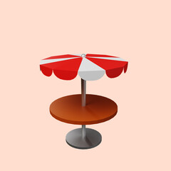 3d illustration of dining table restaurant