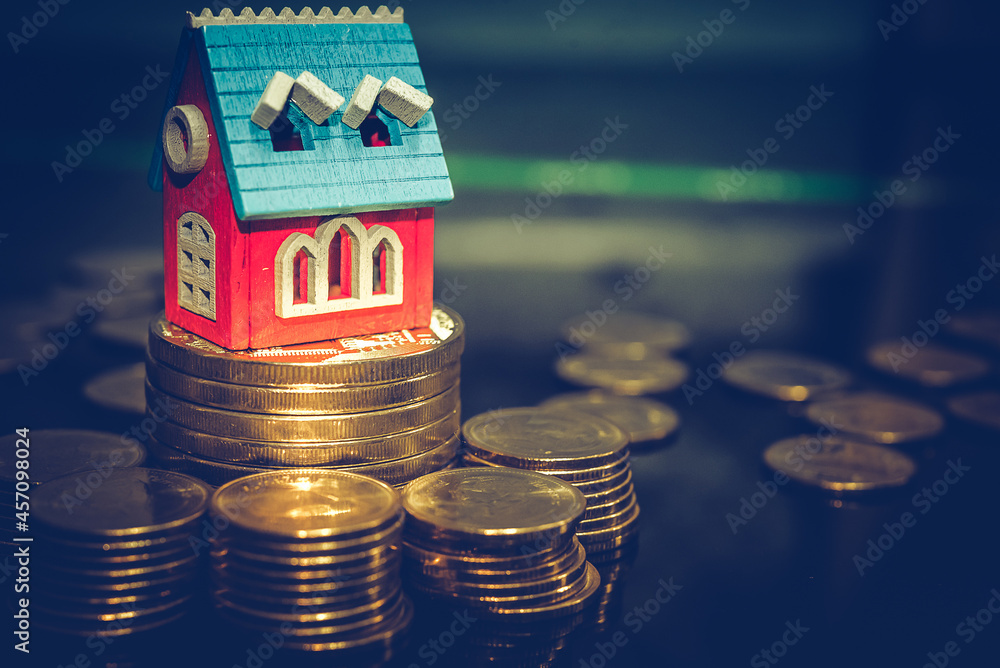 Poster gold coins stacks is representing riches and wealth management. coin stack growing and find out the 