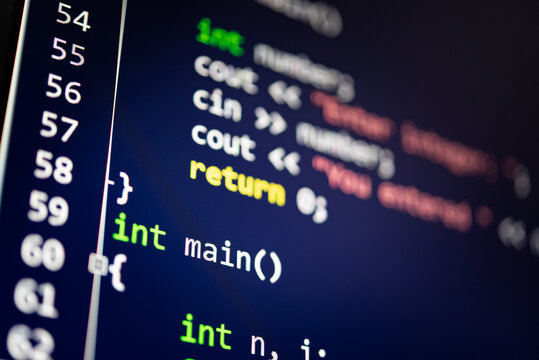 Abstract background of digital binary code of DEFI software. Crypto Programming software code on computer screen which develop by the programmer to solve the business requirement.	
