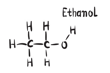 Ethanol Molecule Formula Hand Drawn Imitation Icon
