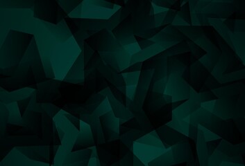 Dark Green vector polygon abstract backdrop.
