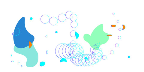 Fototapeta premium blue and green paint splashes