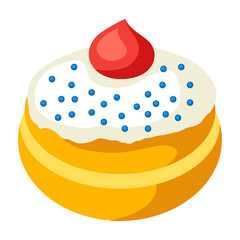 Illustration of donut. Food item for bars, restaurants and shops.