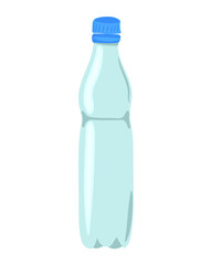 Hand-drawn empty Plastic Drinks Bottle isolated on white background. Vector illustration