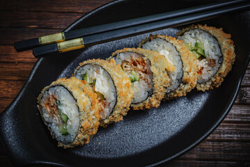 Sushi- delicious asian. Fastfood- restaurant concept
