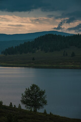 Obraz na płótnie Canvas View of mountain lakes in the Ulagan area of the Altai Republic