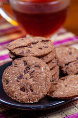 chocolate chip cookies on a plate