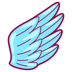 Illustration of wing in cartoon style. Cute funny object.