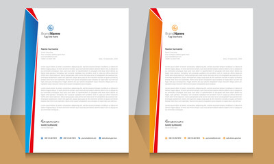 Letterhead format template, business style letterhead design template. Company letterhead template designs. A4 size template
