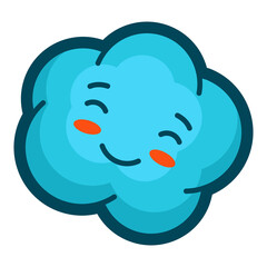 Illustration of cloud in cartoon style. Cute funny character.