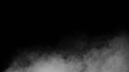 White smoke or fog isolated on black background.