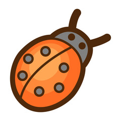 Illustration of ladybug in cartoon style. Cute funny character.