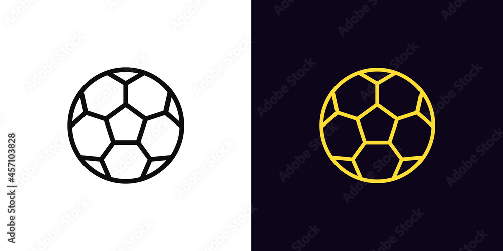 Wall mural Outline soccer ball icon, with editable stroke. Linear football sign, sport pictogram