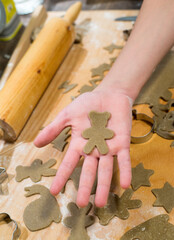 Making gingerbread cookies for Christmas