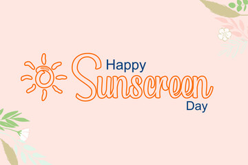 National Sunscreen Day. Holiday concept. Template for background, banner, card, poster with text inscription. Vector EPS10 illustration