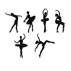 Silhouettes of dancing ballerinas