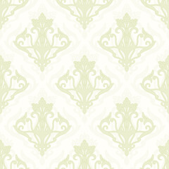 Baroque wallpaper. Seamless vector background ornate art deco decorative leaves. Damascus