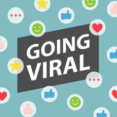 going viral concept with social media reactions icons- vector illustration - obrazy, fototapety, plakaty