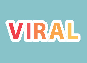 colorful viral word, massive shared content, meme culture concept- vector illustration