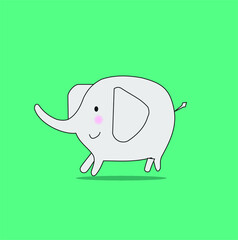 Vector illustration cute cartoon baby elephant. elephant icon designs.