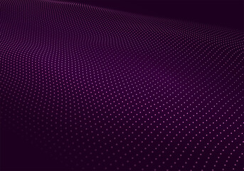 Abstract digital wave of particles. Network connection structure. Futuristic point wave. Large amount of data. Abstract background. Vector