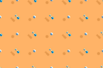 Medical vaccine bottles seamless pattern. Background on the theme of medicine, vaccination and human health.