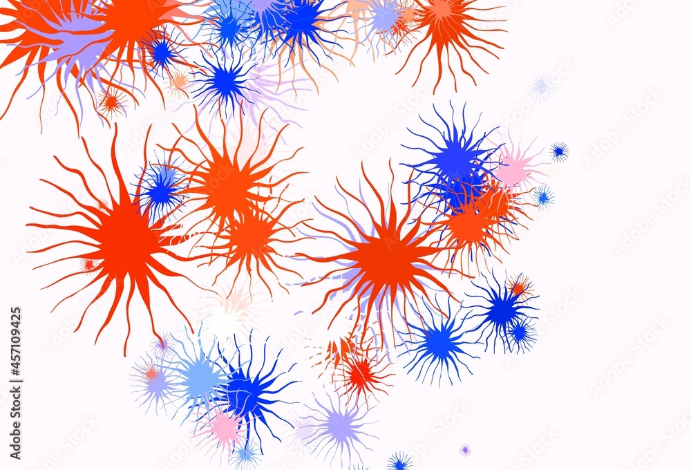Poster light blue, red vector texture with abstract forms.