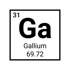 Gallium periodic element table symbol icon chemistry science - obrazy, fototapety, plakaty