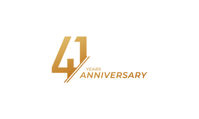 41 Year Anniversary Celebration Vector. Happy Anniversary Greeting Celebrates Template Design Illustration