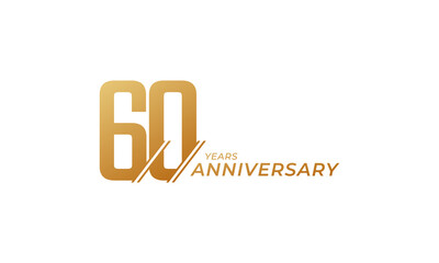 60 Year Anniversary Celebration Vector. Happy Anniversary Greeting Celebrates Template Design Illustration