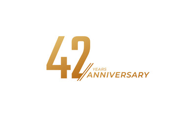 42 Year Anniversary Celebration Vector. Happy Anniversary Greeting Celebrates Template Design Illustration