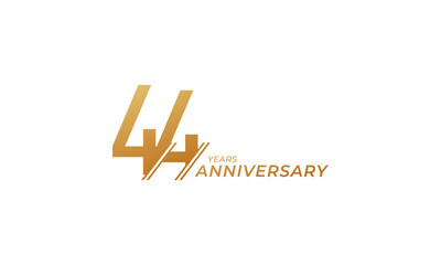 44 Year Anniversary Celebration Vector. Happy Anniversary Greeting Celebrates Template Design Illustration