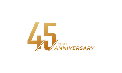 45 Year Anniversary Celebration Vector. Happy Anniversary Greeting Celebrates Template Design Illustration