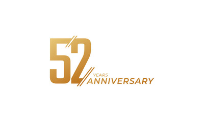 52 Year Anniversary Celebration Vector. Happy Anniversary Greeting Celebrates Template Design Illustration