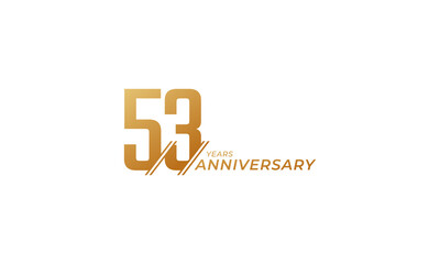 53 Year Anniversary Celebration Vector. Happy Anniversary Greeting Celebrates Template Design Illustration