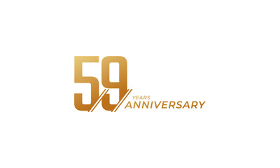 59 Year Anniversary Celebration Vector. Happy Anniversary Greeting Celebrates Template Design Illustration