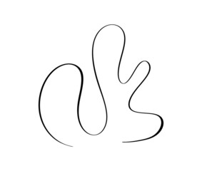 Abstract Vector Wavy calligraphy line. Black and white illustration. Element of design for posters and flyers story