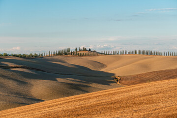 landscape in the evening in tuscany ,italy