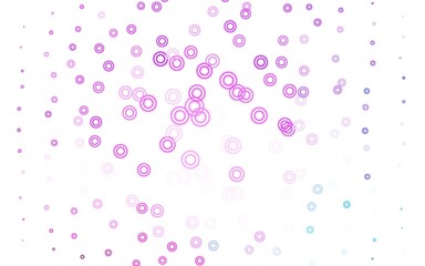 Light Pink, Blue vector pattern with spheres.