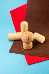 wine corks close up on different backgrounds