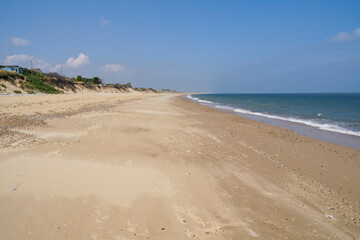 Wide, curving beach at Hemsby on the Norfolk coast