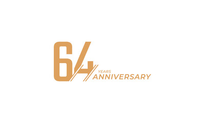64 Year Anniversary Celebration Vector. Happy Anniversary Greeting Celebrates Template Design Illustration