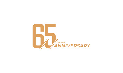 65 Year Anniversary Celebration Vector. Happy Anniversary Greeting Celebrates Template Design Illustration